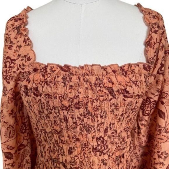 Free People Smock It To Me Floral Mini Dress Size Large NWOT - Picture 6 of 13